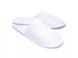 WHITE TERRY SLIPPERS WITH CLOSED TOES