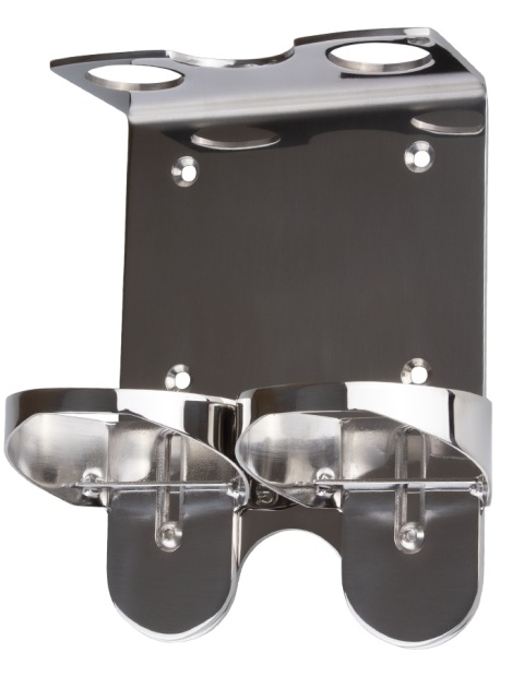 DOUBLE HOLDER PUMP SYSTEM FOR BOTTLES 310ML- CHROME PLATED