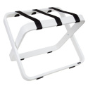 stojak na bagaż R03 - biały z czarnymi pasami nylonowymi